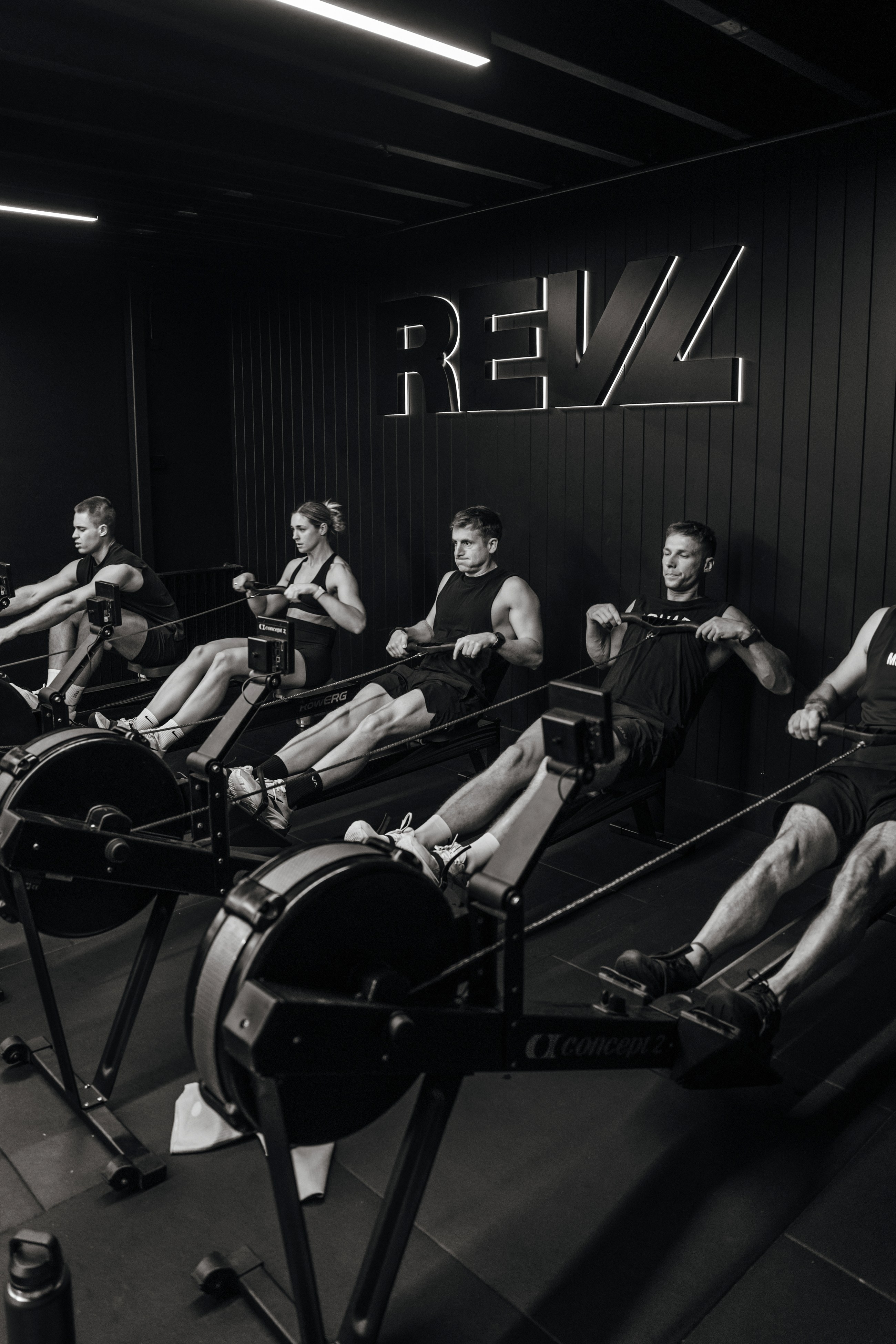 REVL Training Burleigh — coached group rowing session